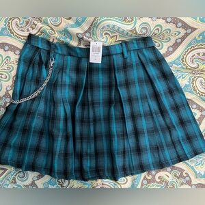 Hot Topic teal pleated skirt